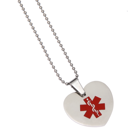 Engraved stainless steel medical alert pendant
