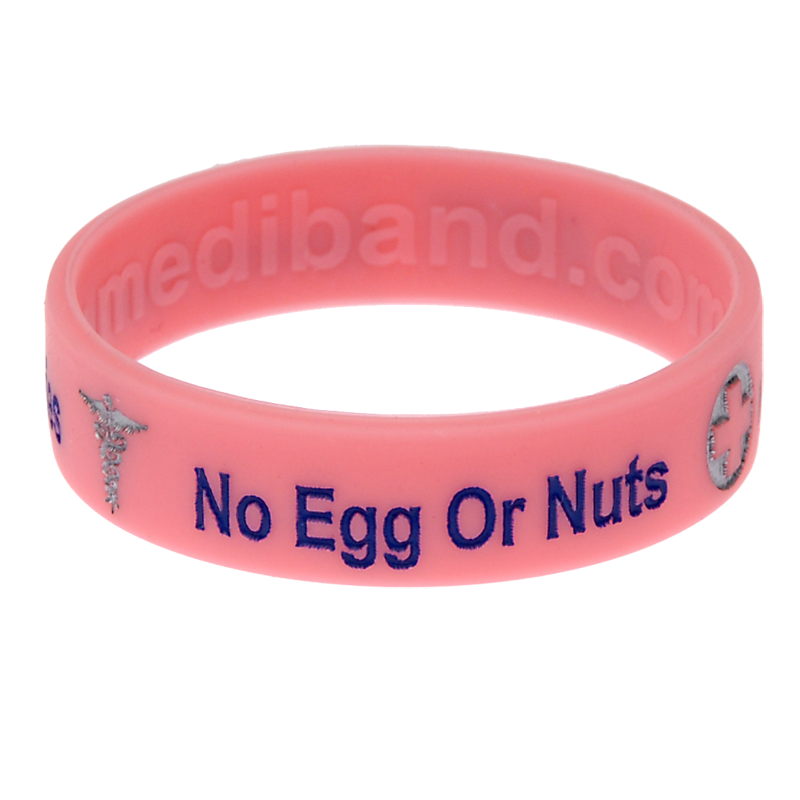 Egg Nut Allergy Pink Medical Bracelet