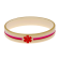 Engraved custom medical alert bracelet showing reversible blue-orange design.