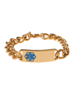 Stainless Steel Gold Blue Classic Bracelet - Blank