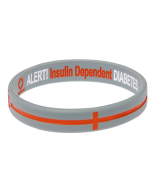 Diabetes Insulin Dependent - Silver Stripe Reversible Medical Bracelet