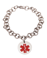 Round Stainless Steel Medical Alert Bracelet