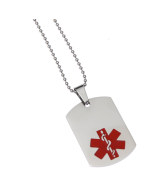 Stainless Steel Medical Alert Dog Tag Necklace
