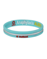 Designer Anaphylaxis Turquoise Stripe Medical Alert Bracelet