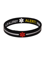Penicillin Allergy - Black Cross Reversible Designer Medical Bracelet