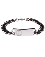 Stainless Steel Classic Bracelet, medical ID, laser etching, laser engraved medical ID, medical alert