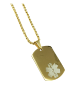 Rustic Patina Gold Stainless Steel Dog Tag
