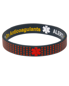 Anticoagulant Alert - Emergency Medical ID Bracelet (Reversible style)