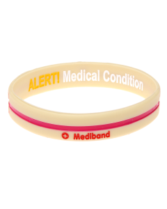 Cream Cross - Reversible Write On Medical Bracelet