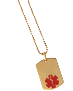 Red Gold Dog Tag Blank