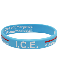 Light Blue ICE - Reversible Write On Medical ID Bracelet
