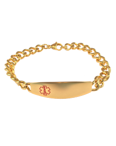 Stainless Steel Gold Curve Bracelet - Blank