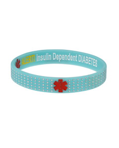 Designer Insulin Dependent Diabetes Turquoise Dots Medical Alert Bracelet