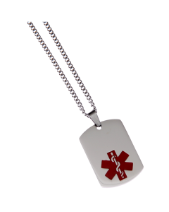 Stainless Steel Medical Alert Dog Tag — Blank (Engravable)