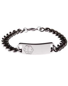 Stainless Steel Classic Bracelet, medical ID, laser etching, laser engraved medical ID, medical alert