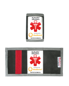 MediPal seatbelt medical ID attached to a car seatbelt
