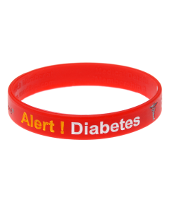 Diabetes - Red Reversible Write On Medical Bracelet