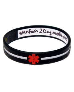 Black Cross - Reversible Write On Medical Bracelet