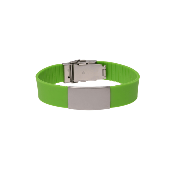 Active X Silicone Medical Alert Band (Engraved Steel Plate)