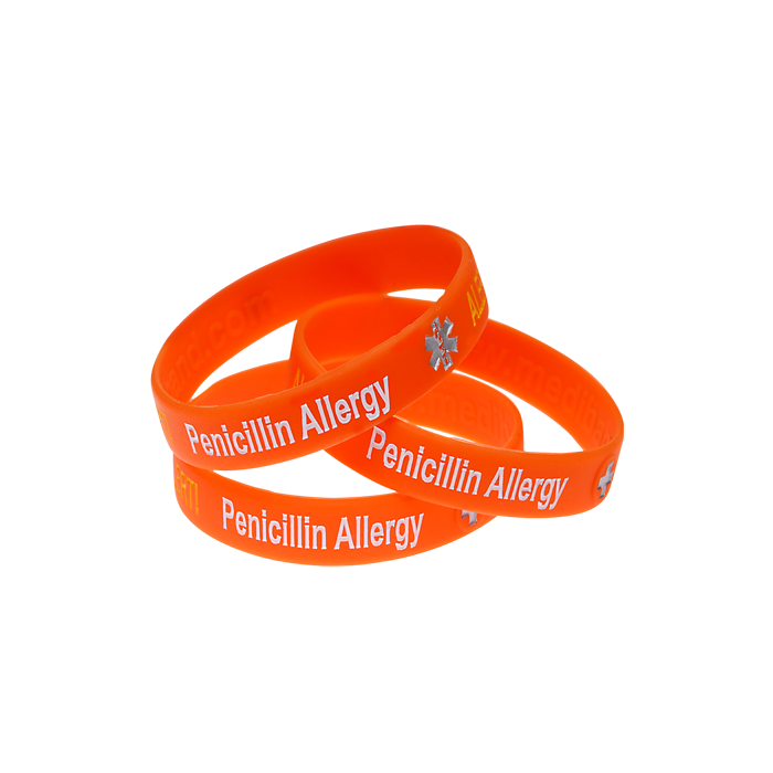 Penicillin Allergy Medical Alert Bracelet 3 Pack