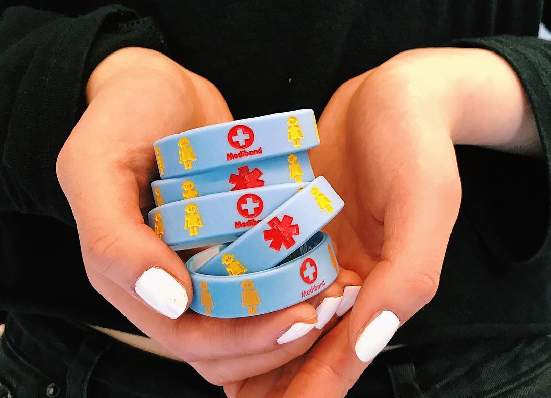 Mediband medical ID bracelets — silicone and stainless steel medical alert bracelets featuring the Star of Life