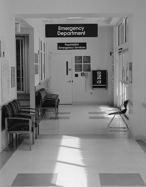 Hospital emergency room with medical wristband ID system