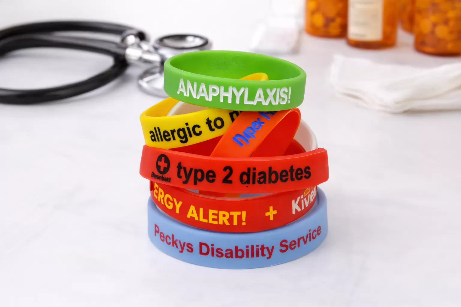 Medical ID bracelet Australia — engraved stainless steel and silicone medical alert bracelets by Mediband