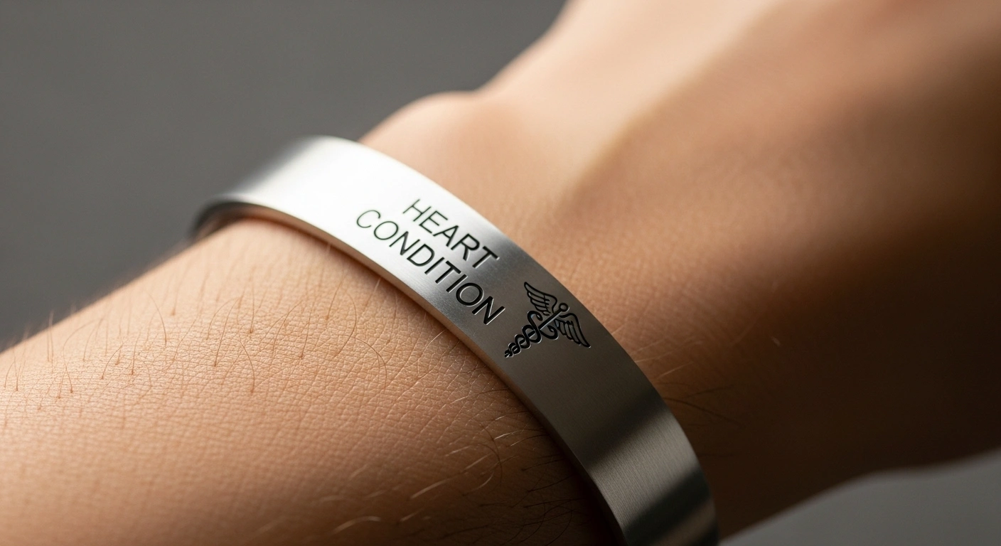 medical alert bracelet engraving for heart condition