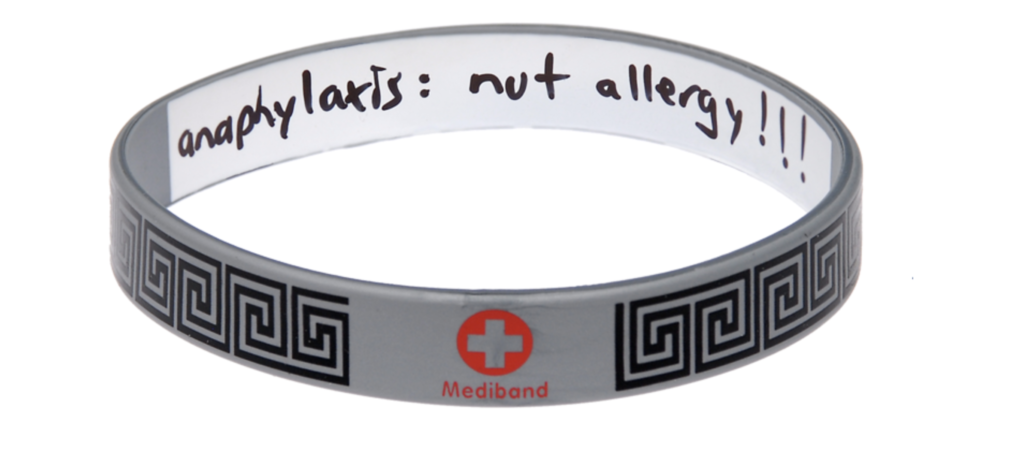 art deco medical silicone id bracelet
