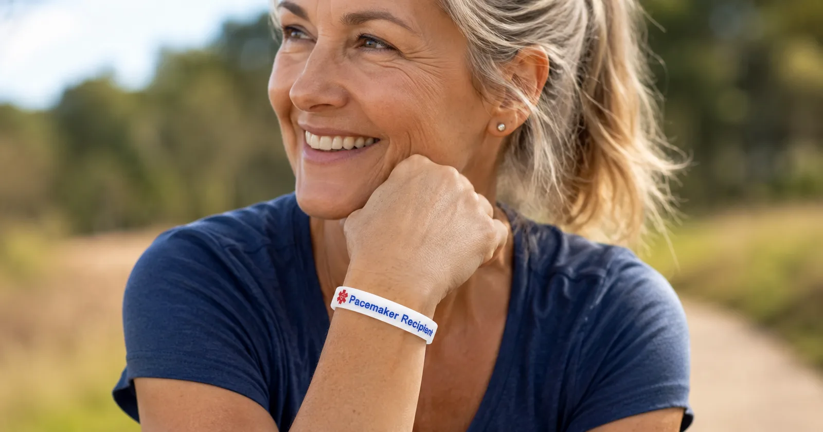 Mediband silcione medical ID bracelet for pacemaker carriers