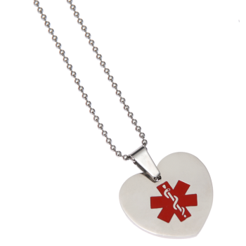 Engraved stainless steel medical alert pendant