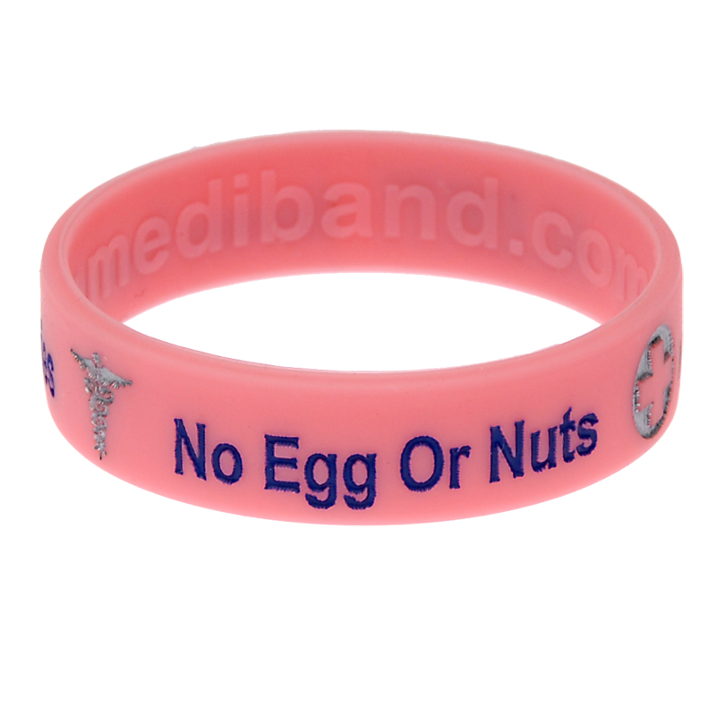 Egg Nut Allergy Pink Medical Bracelet