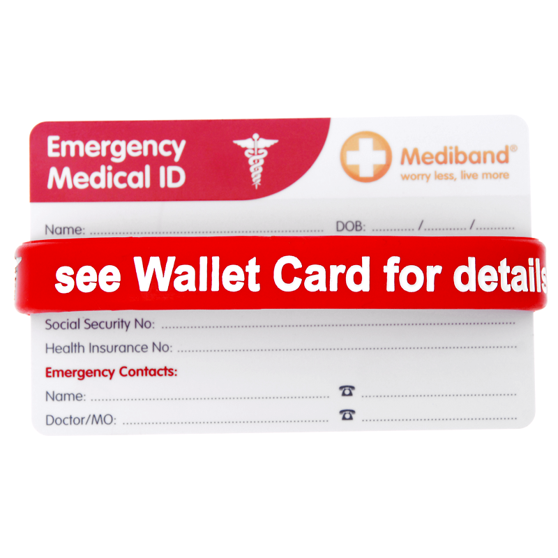 Allergy Alert ID Bracelet & Wallet Card