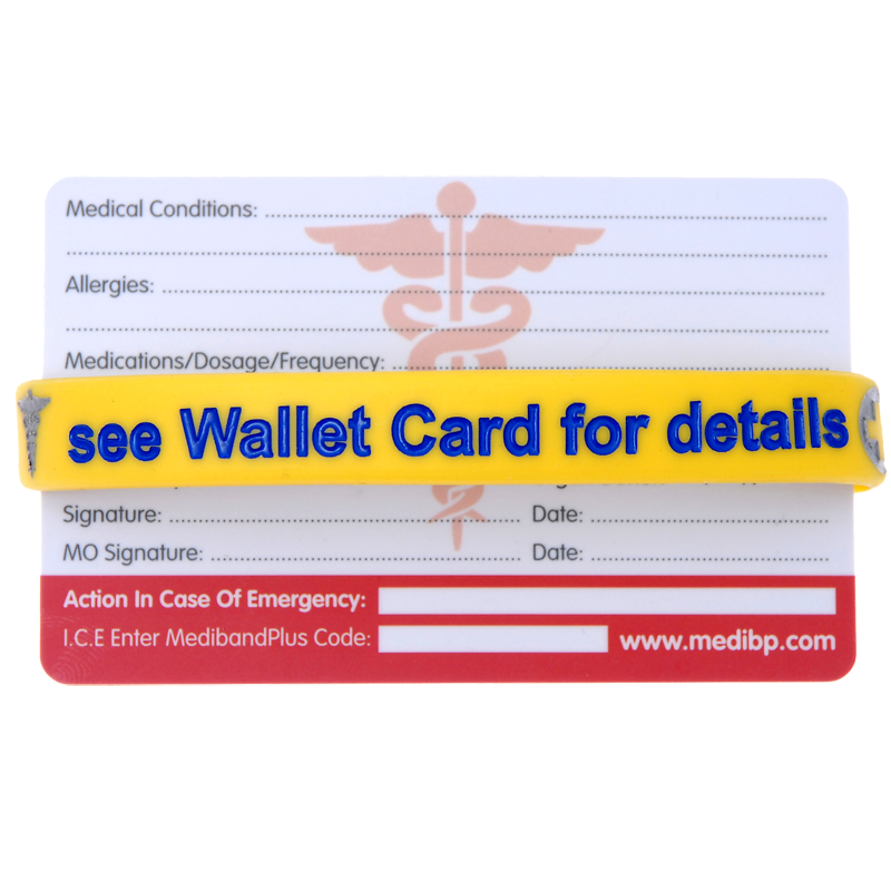 Medical Condition ID Bracelet and Wallet Card