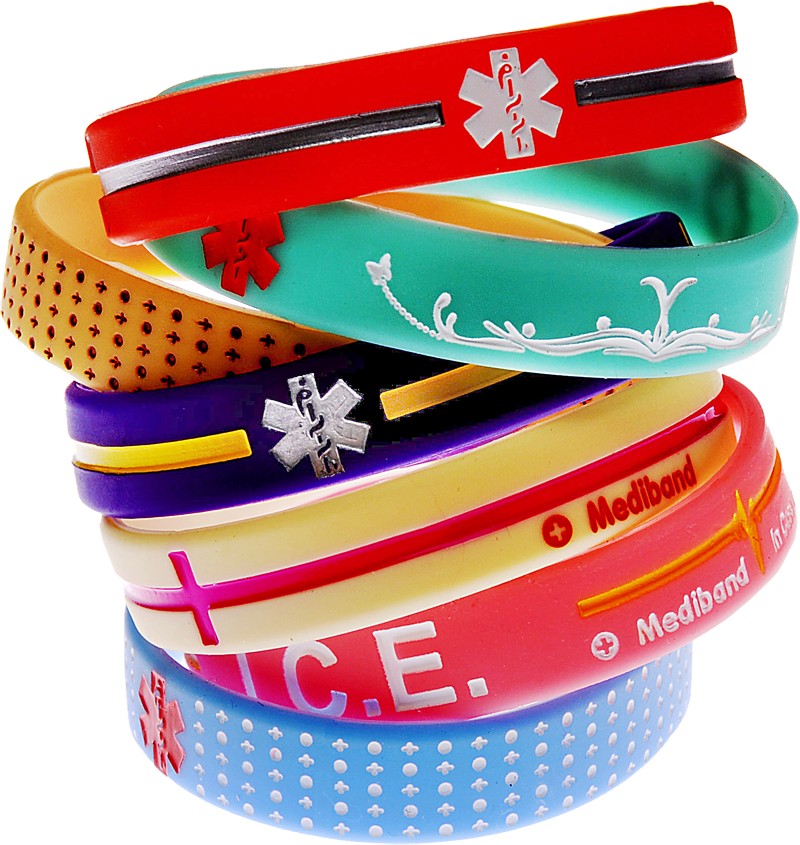 Custom Size Stainless Steel Medical Alert ID Bracelet – Choose Your Emblem Color, Comes With Free Medical Card & Wide Chain