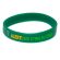 Close-up of the medical ID bracelet in green, designed for bee sting allergy protection.