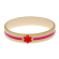 Engraved custom medical alert bracelet showing reversible blue-orange design.