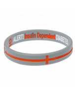 Diabetes Insulin Dependent - Silver Stripe Reversible Medical Bracelet