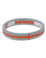 Diabetes Insulin Dependent - Silver Stripe Reversible Medical Bracelet