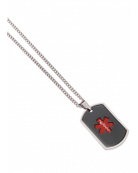 Stainless Steel Dog Tag Obsidian Red