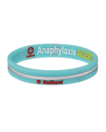 Designer Anaphylaxis Turquoise Stripe Medical Alert Bracelet