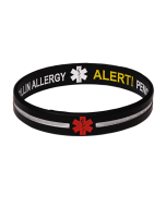 Penicillin Allergy - Black Cross Reversible Designer Medical Bracelet