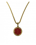 Stainless Steel Gold Round Pendant Necklace