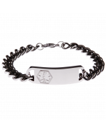 Stainless Steel Classic Bracelet, medical ID, laser etching, laser engraved medical ID, medical alert