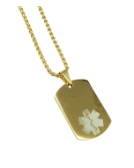 Patina gold stainless steel dog tag