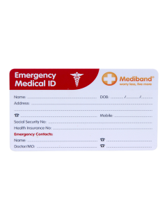 Emergency Information Medical Wallet Card 
