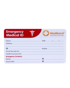 Emergency Information Medical Wallet Card 