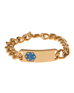 Stainless Steel Gold Blue Classic Bracelet - Blank