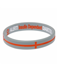 Diabetes Insulin Dependent - Silver Stripe Reversible Medical Bracelet