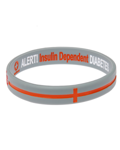 Diabetes Insulin Dependent - Silver Stripe Reversible Medical Bracelet